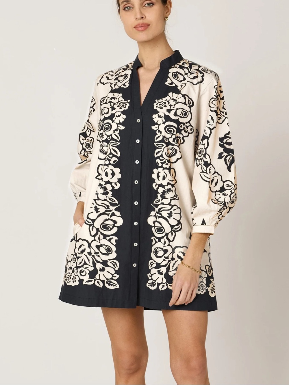 Cleobella Lilian Mini Dress Botanico Print 100% Organic Cotton Small